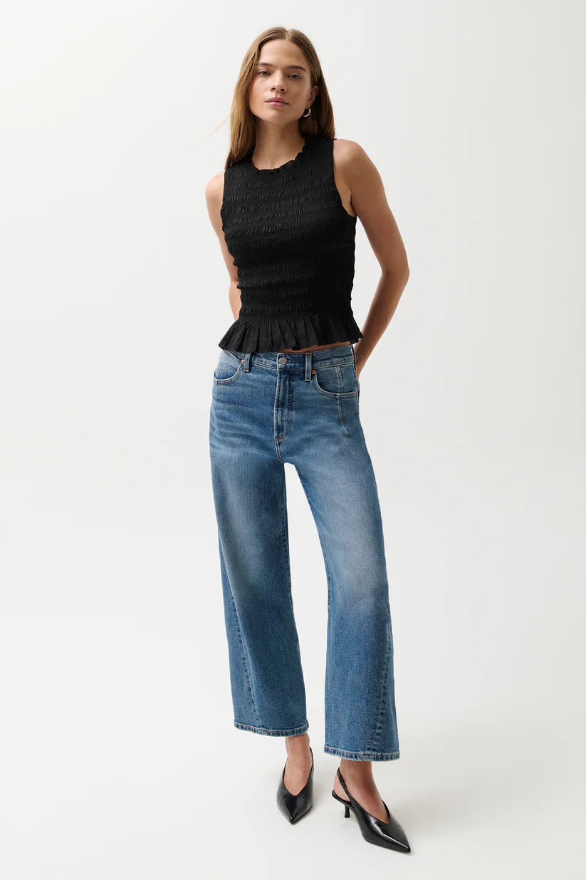 Kyra High Rise Bowed Ankle Jean by Pistola in Soho