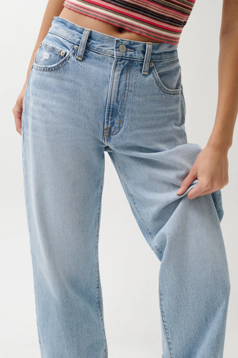 Donny Rolled-Hem Boyfriend Jean by Pistola in Old Blues
