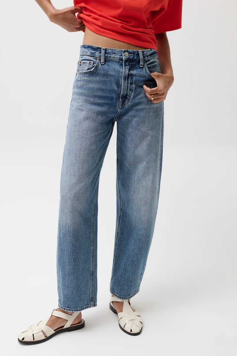 Wes High Rise Barrel Jean by Pistola in Spectacle