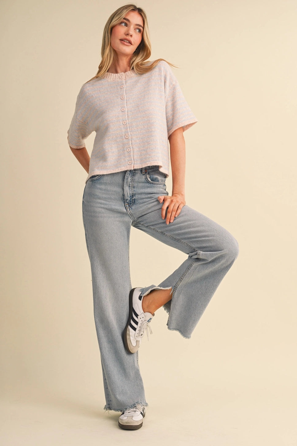 Ardyn Striped Short Sleeve Sweater