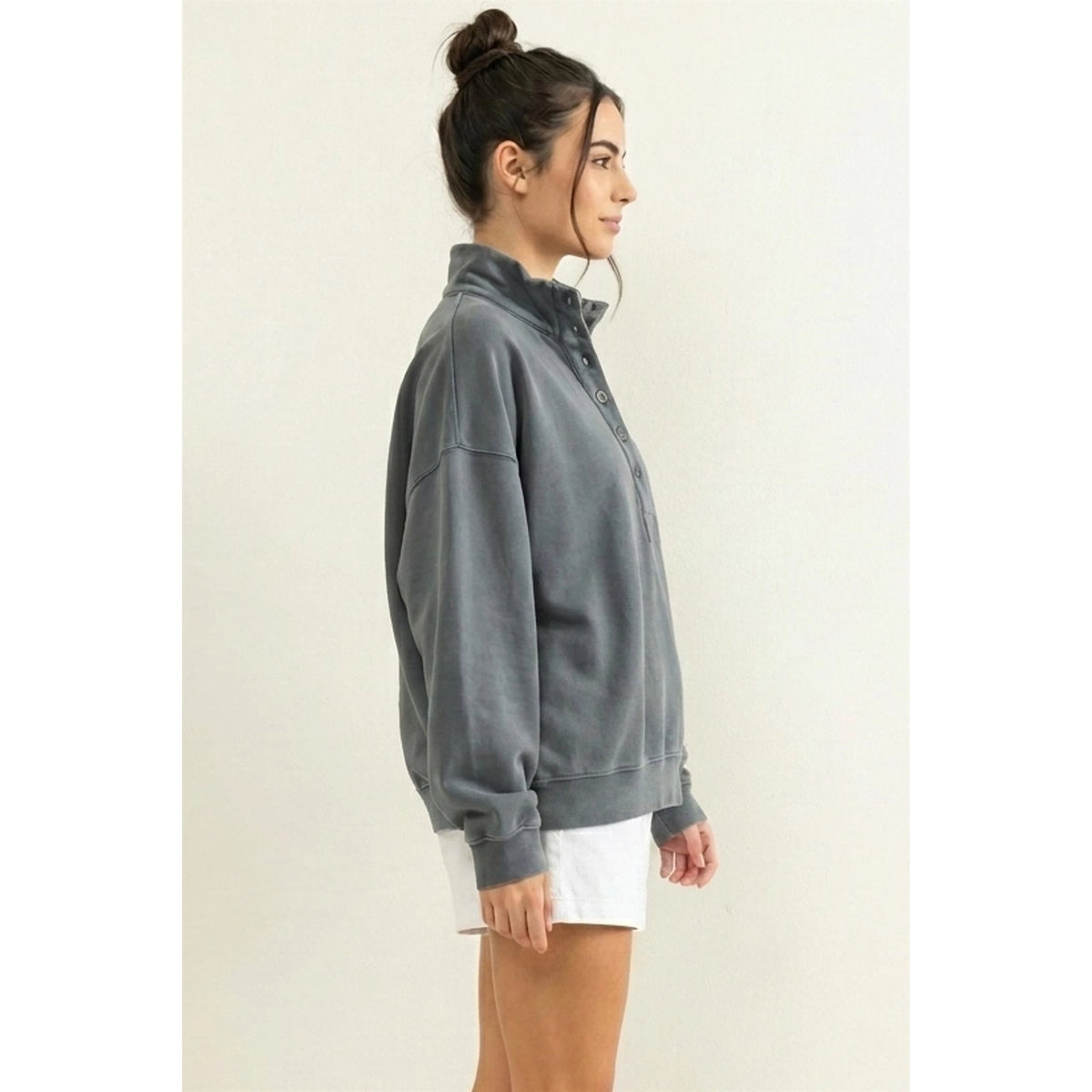 Layce Button Front Sweatshirt