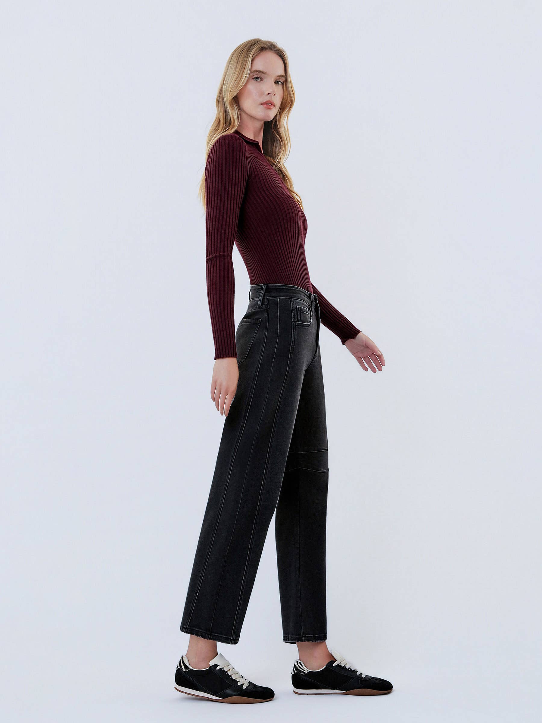 High Rise Ankle Barrel Jeans by Flying Monkey