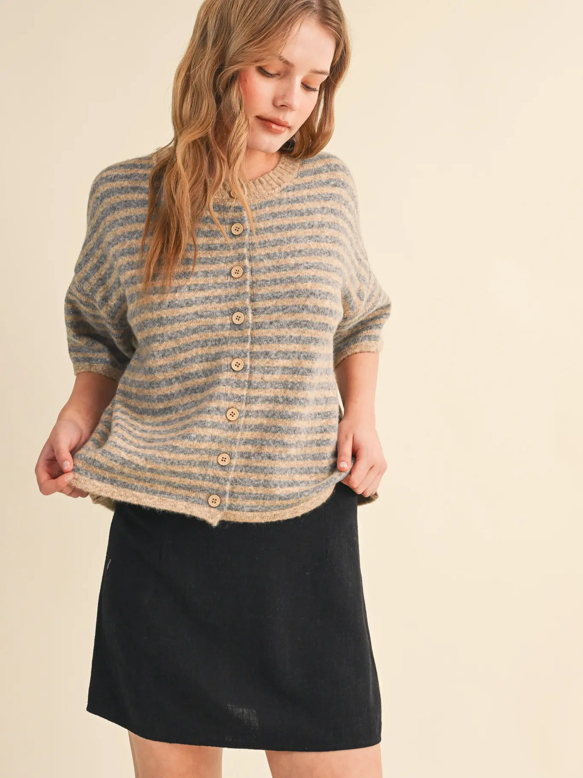 Ardyn Striped Short Sleeve Sweater