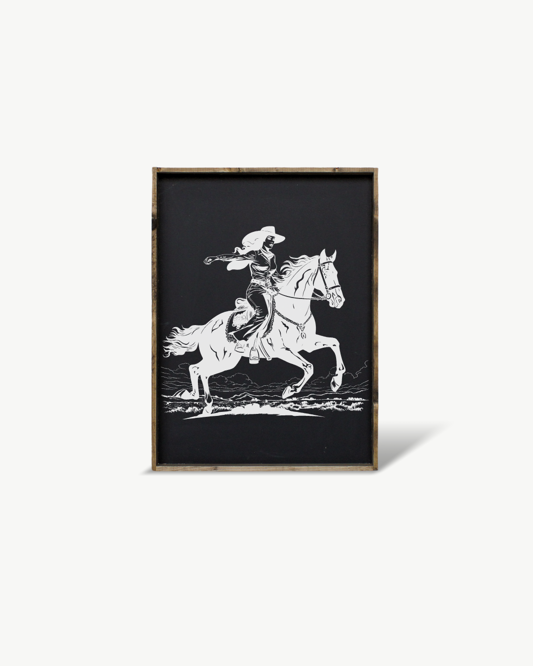 Vintage Cowgirl Framed Print - Handmade Western Wall Art