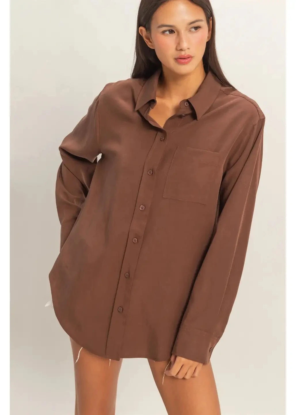 Linen Blend Button-Up Shirt