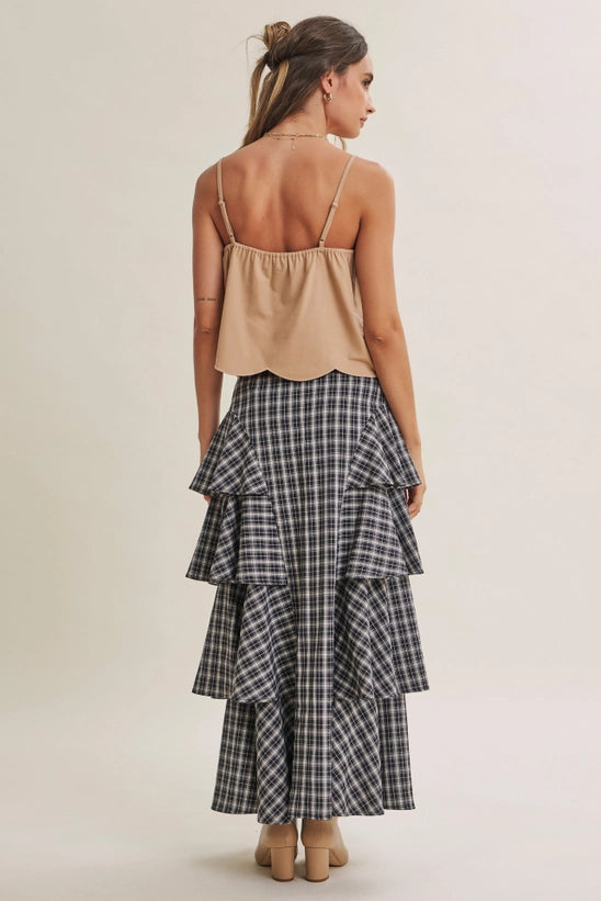 Plaid to Be Noticed Maxi Skirt