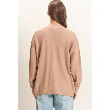 Textured Oversized Knit Buttoned Cardigan