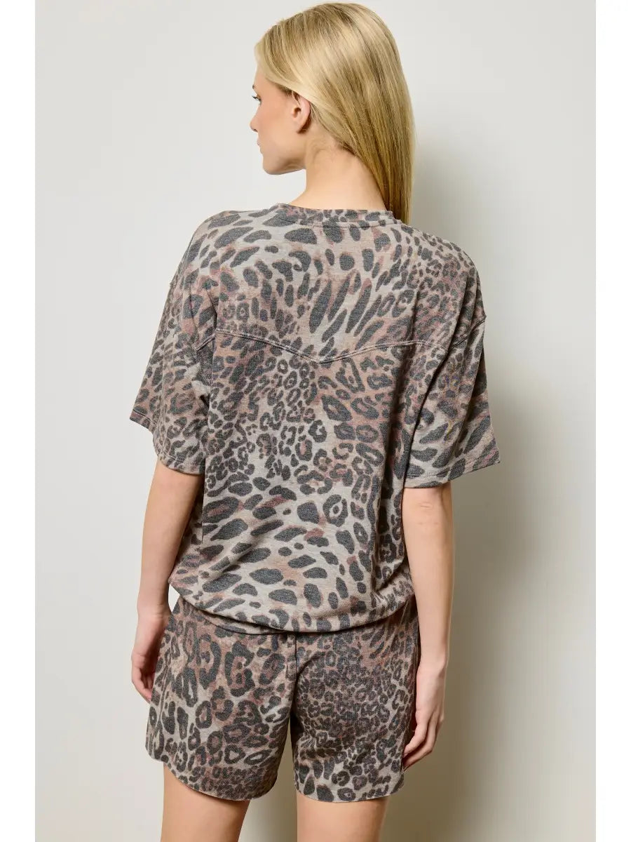 Lightweight French Terry Leopard Tee
