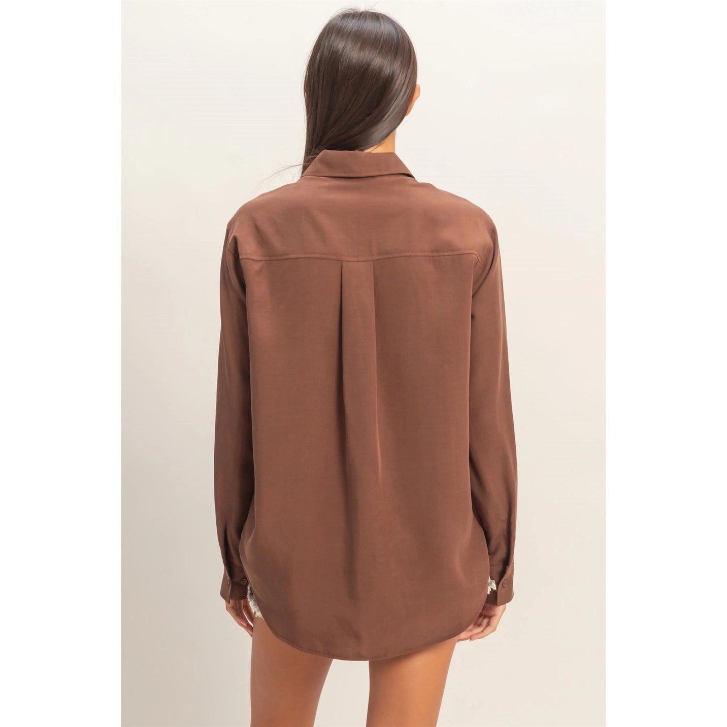 Linen Blend Button-Up Shirt