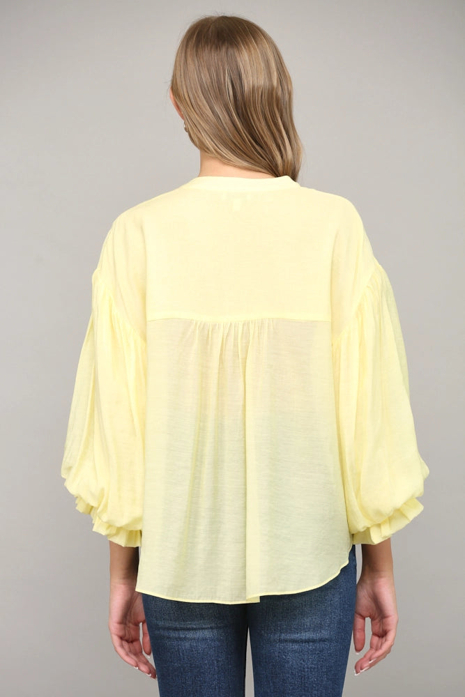 Puff Sleeve Button Down Shirt