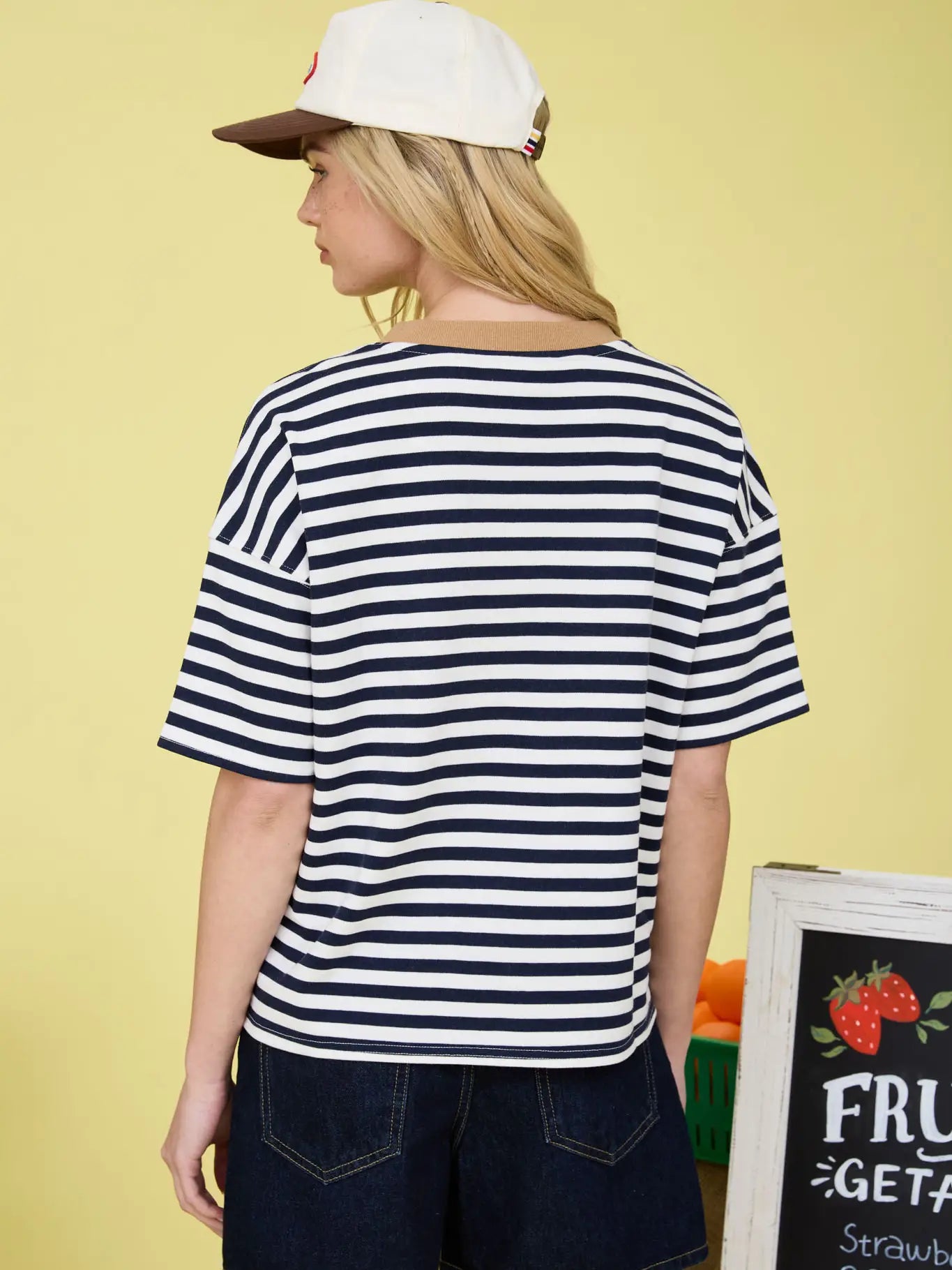 Stripe Colorblock Knit T-Shirt