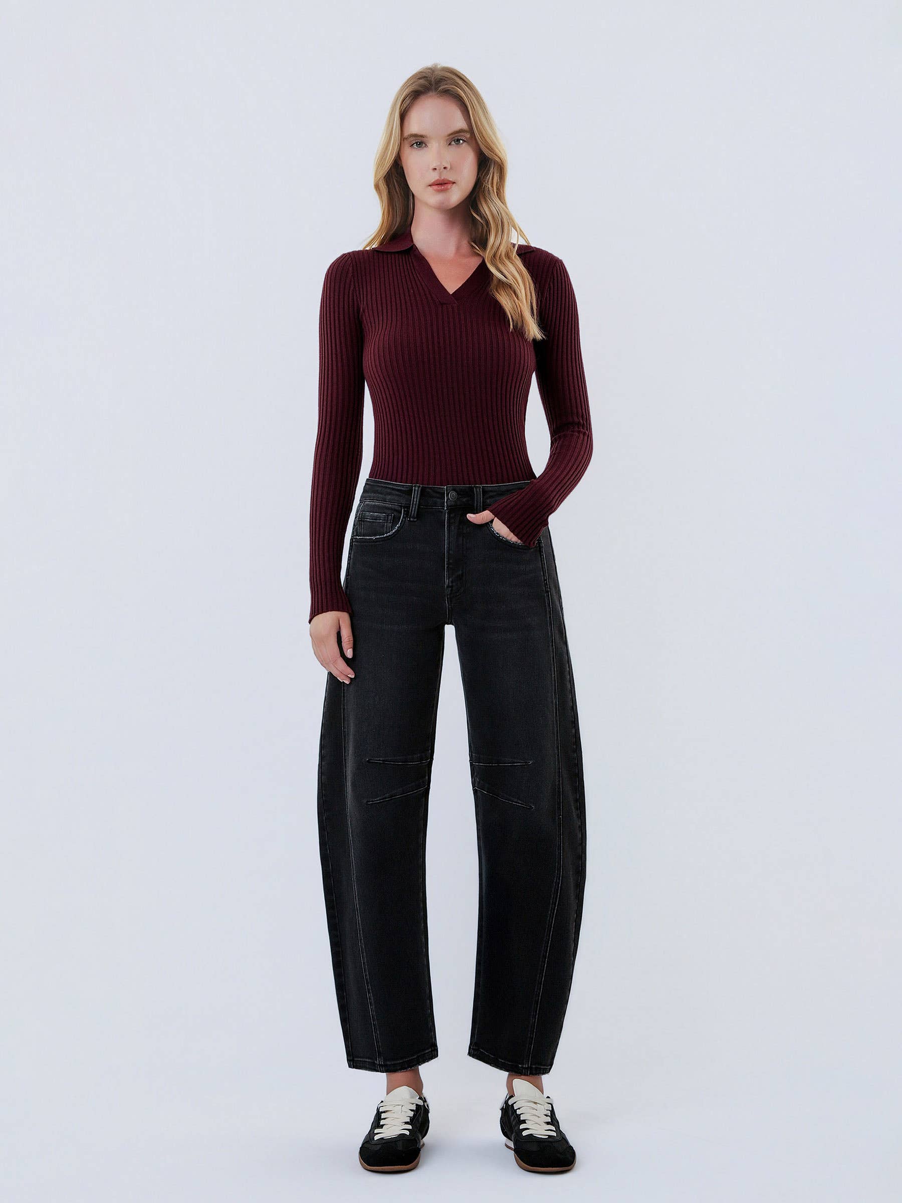 High Rise Ankle Barrel Jeans by Flying Monkey
