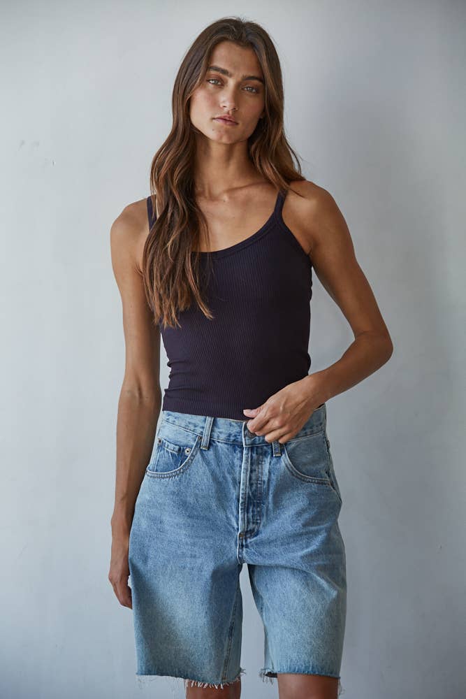S1280N | Seamless Ribbed Tank with Inner Padded Lining