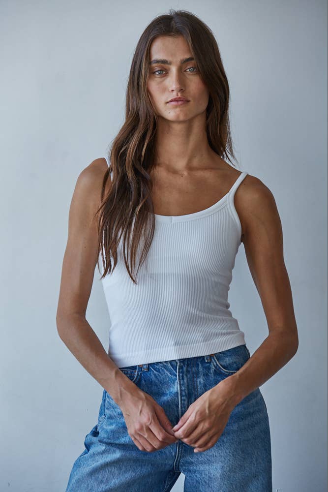 S1280N | Seamless Ribbed Tank with Inner Padded Lining