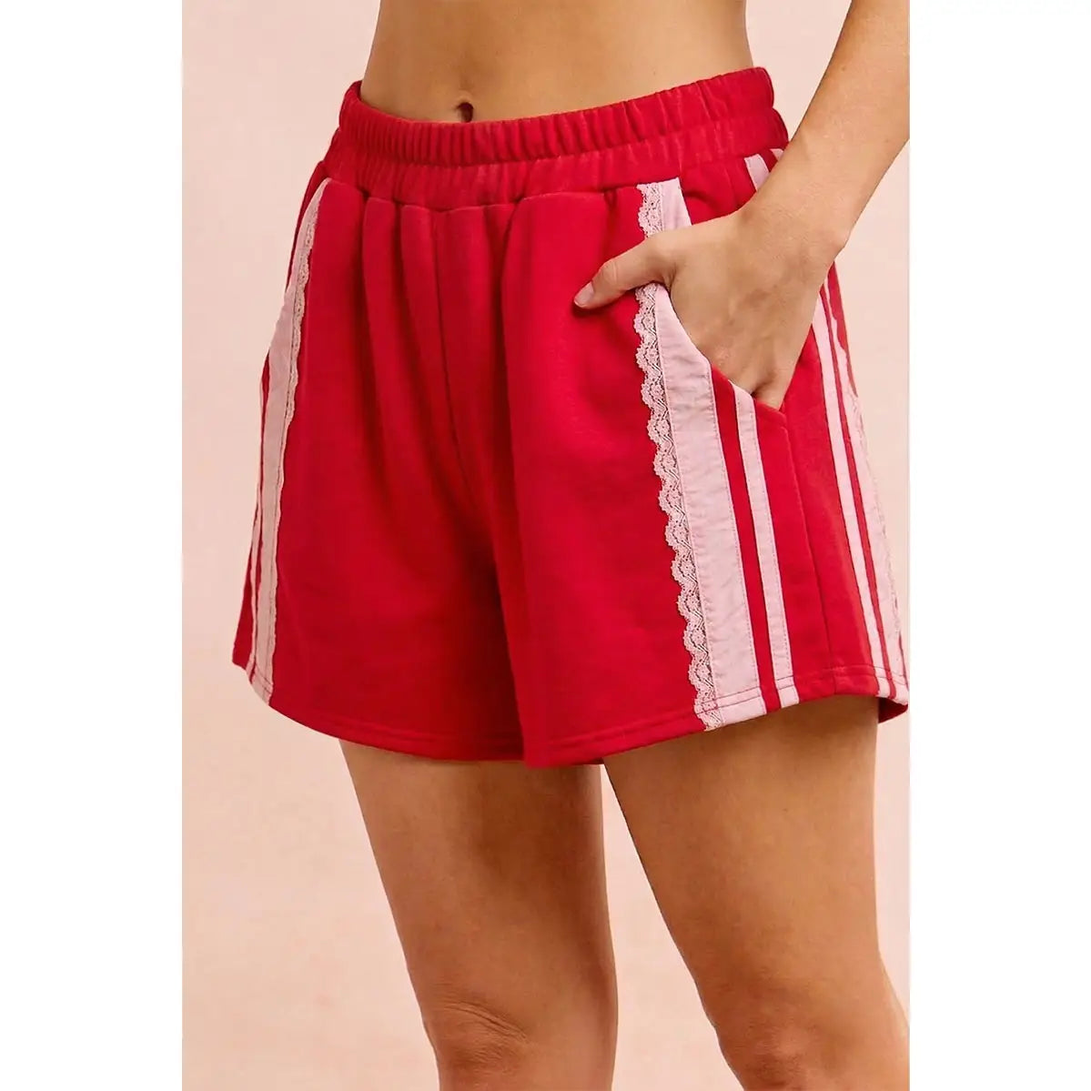 French Terry Side Lace Shorts