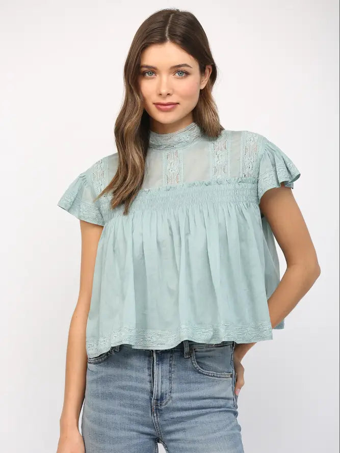 Ruffled Bow Top