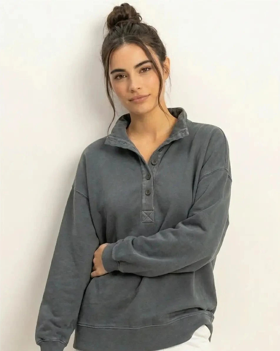 Layce Button Front Sweatshirt