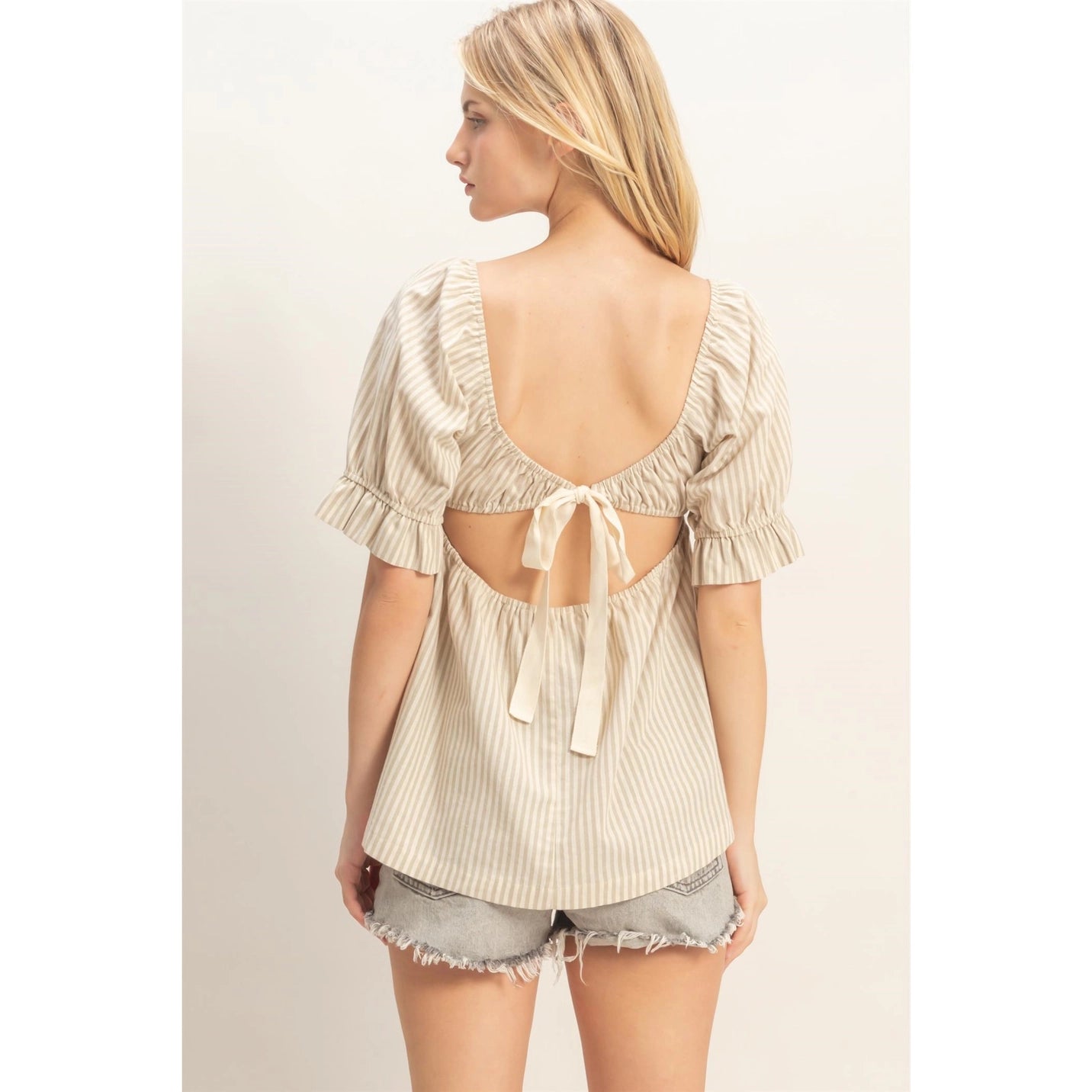 Square Neck Peplum Top