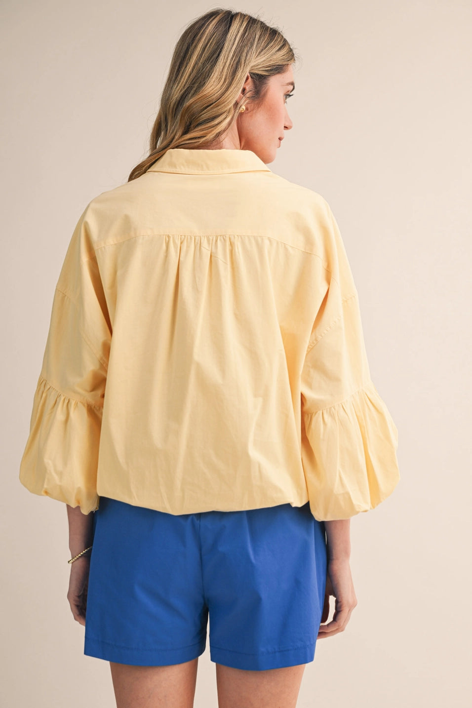 Bubble Sleeve Button Down