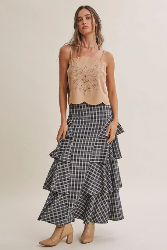 Plaid to Be Noticed Maxi Skirt
