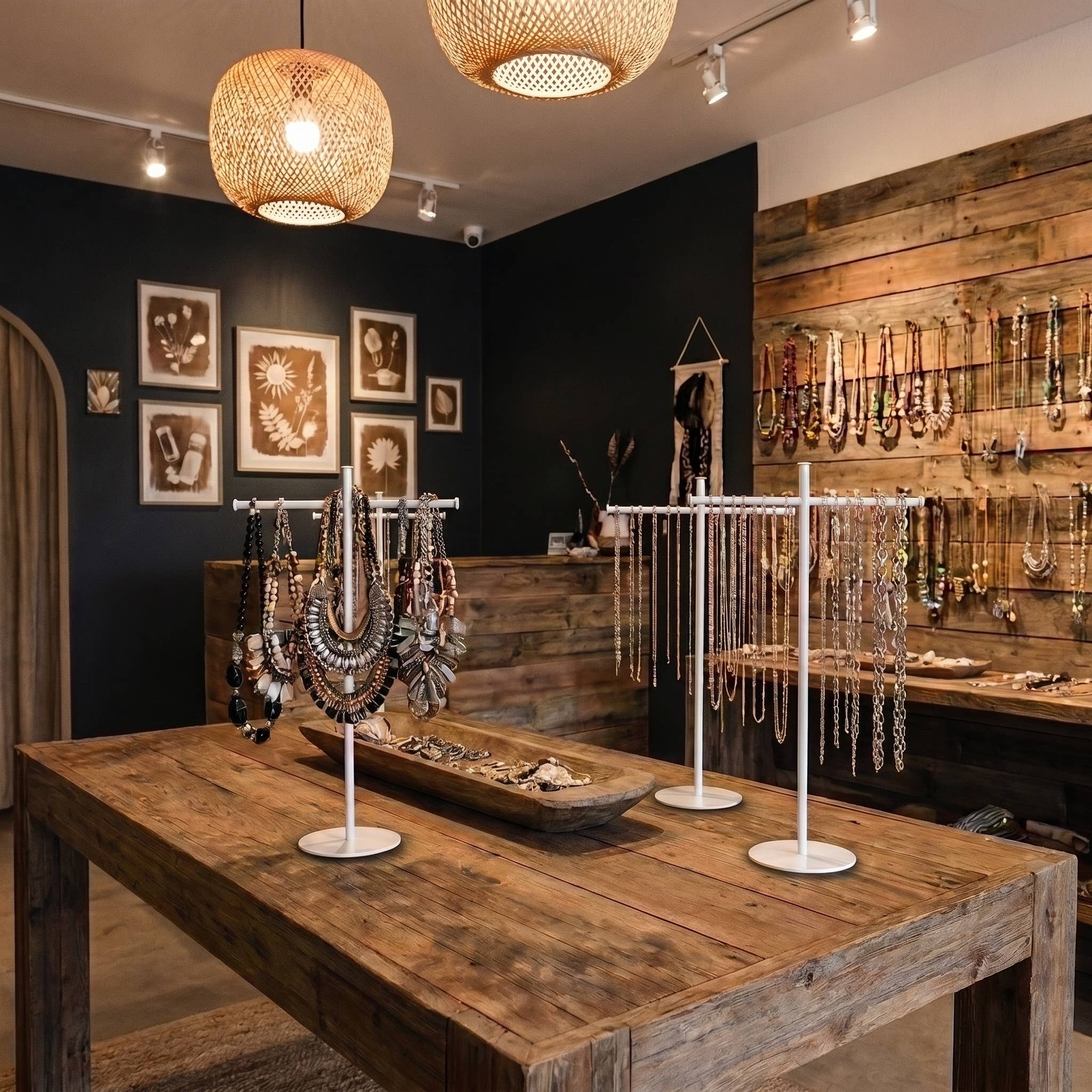 T-Bar Metal Necklace and Scarf Stands