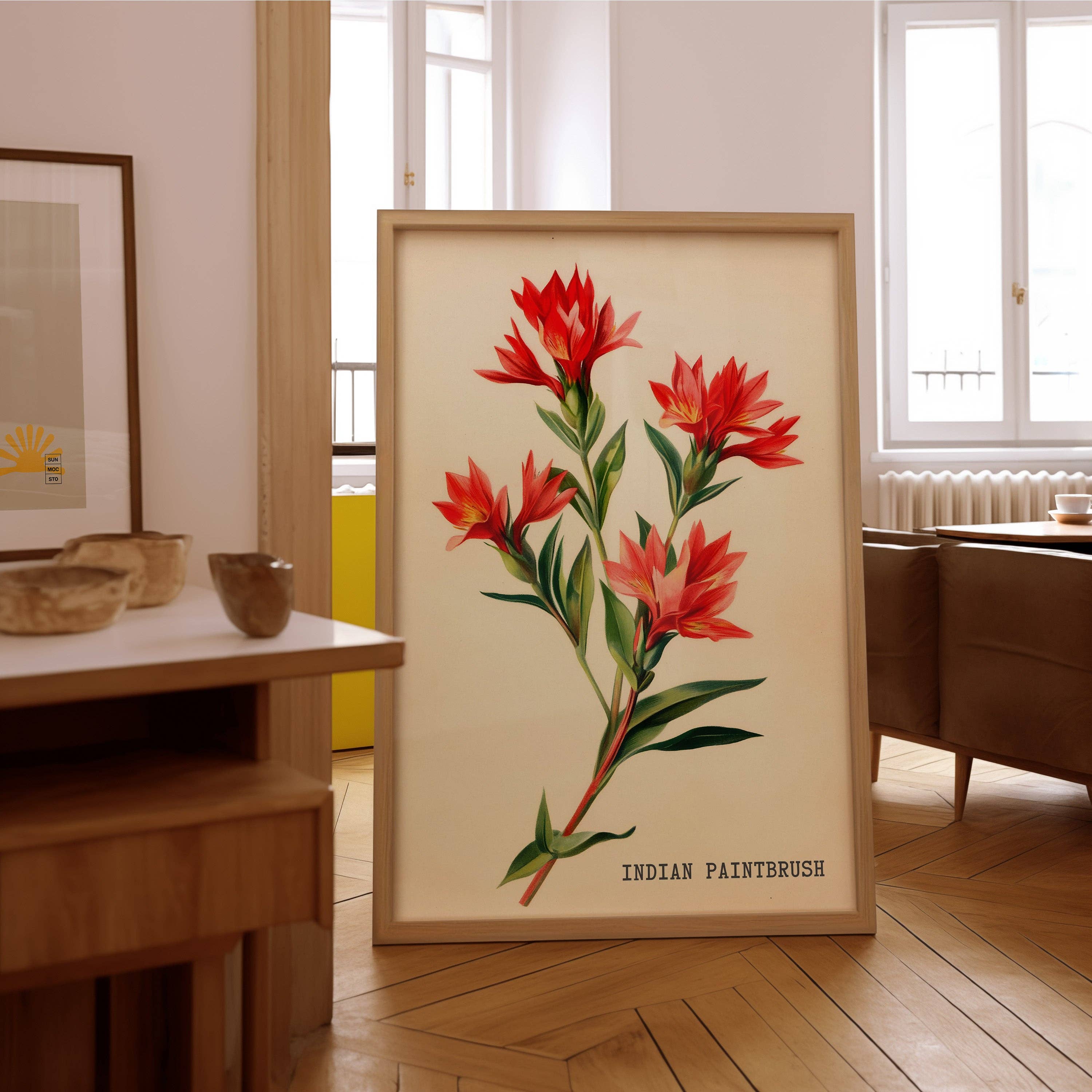 Indian Paintbrush Texas Wildflower French Market Seed Packet Art Print