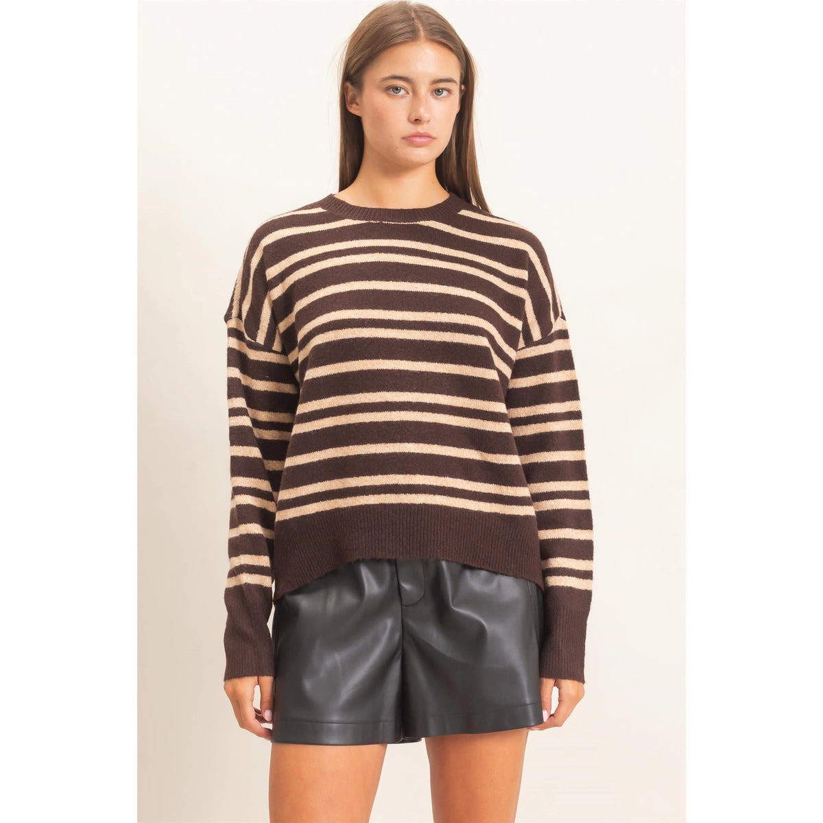 Anna Striped Crew Neck Sweater