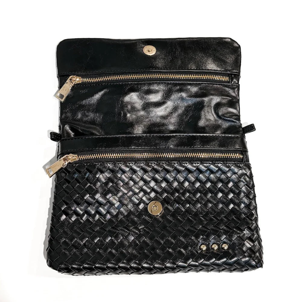 Wrenlee Woven Flap Crossbody by Pretty Simple