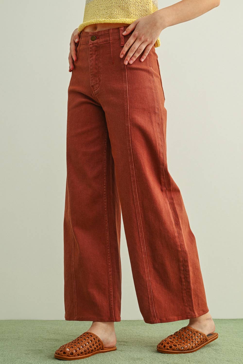 P6982   WASHED COLOR STRETCH PANTS