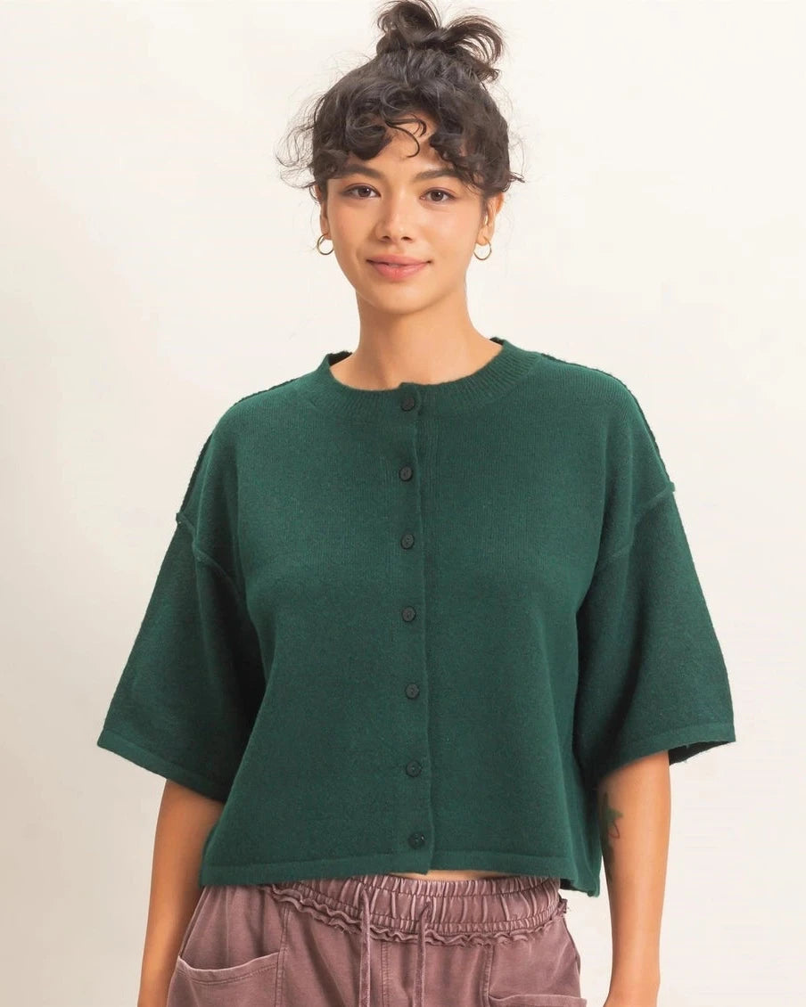 Sarah Drop Shoulder S/S Cardigan