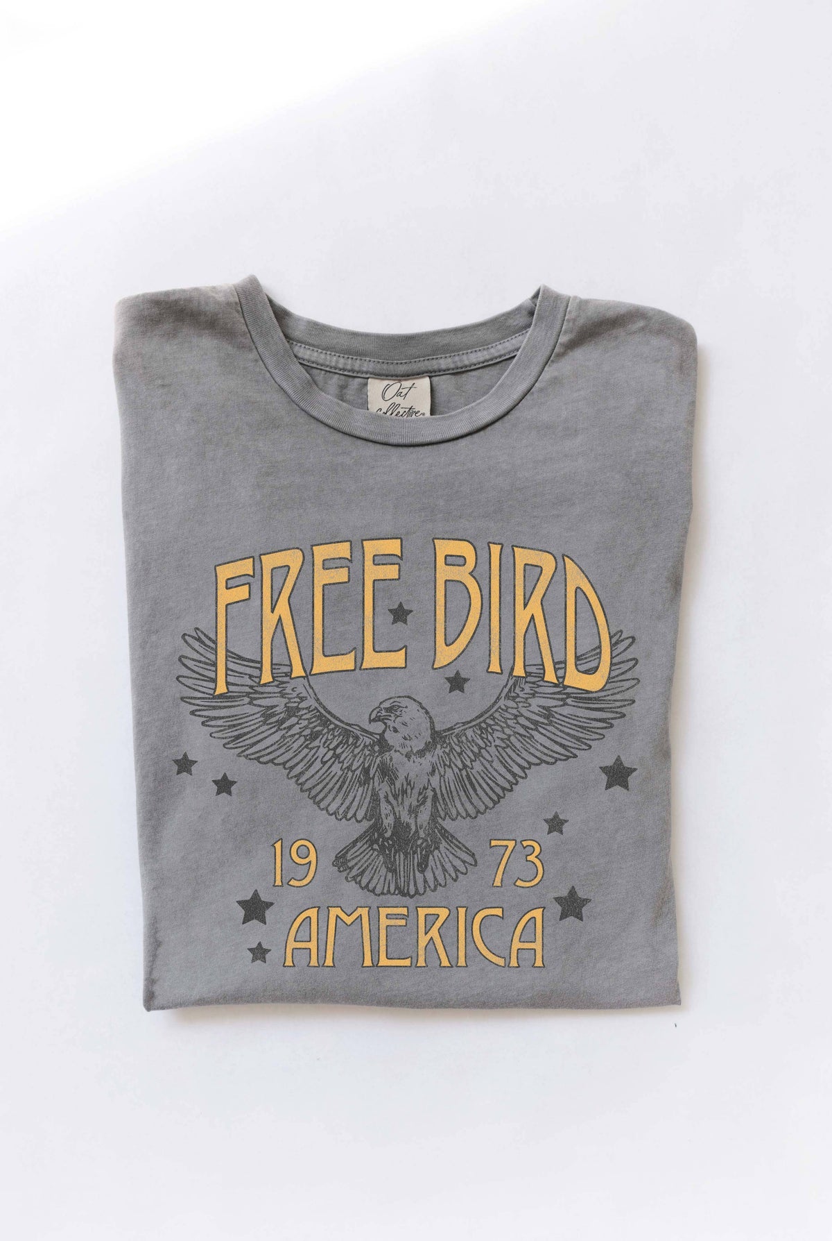 FREE BIRD AMERICA Mineral Washed Graphic Top