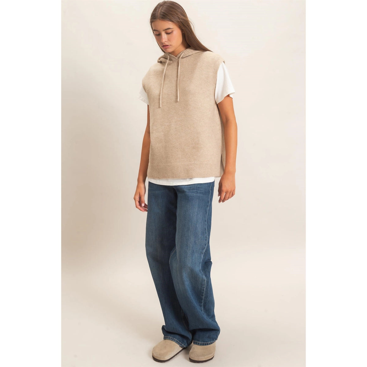 Jenna Sleeveless Hoodie Sweater