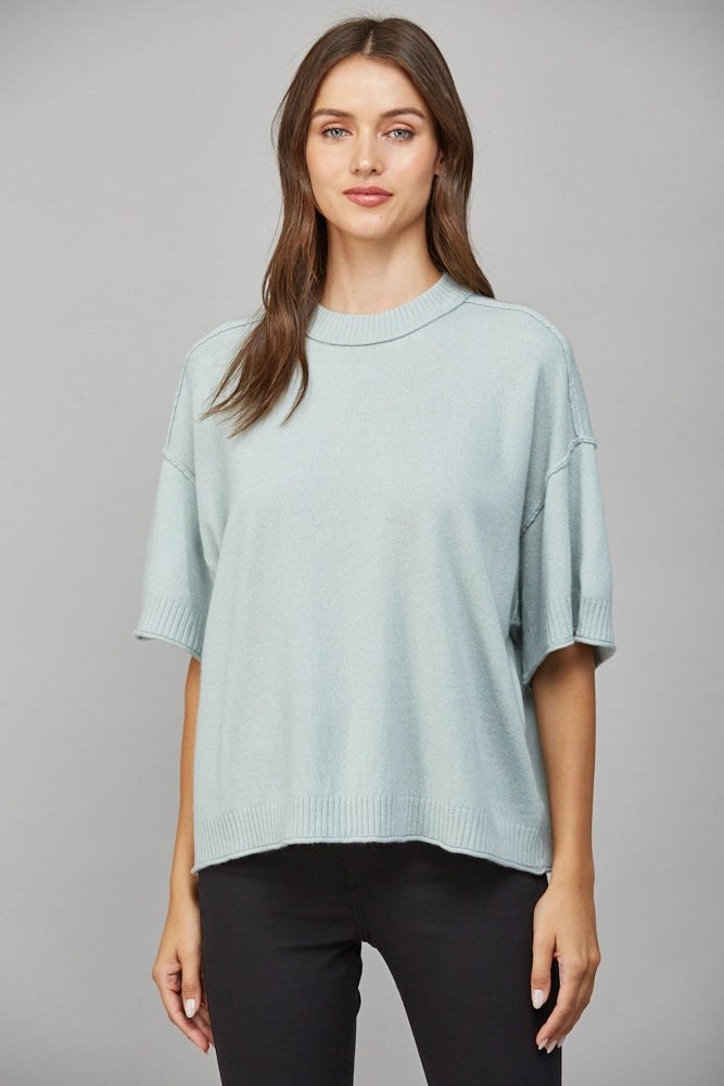 Drop Shoulder Cashmere Blend Sweater