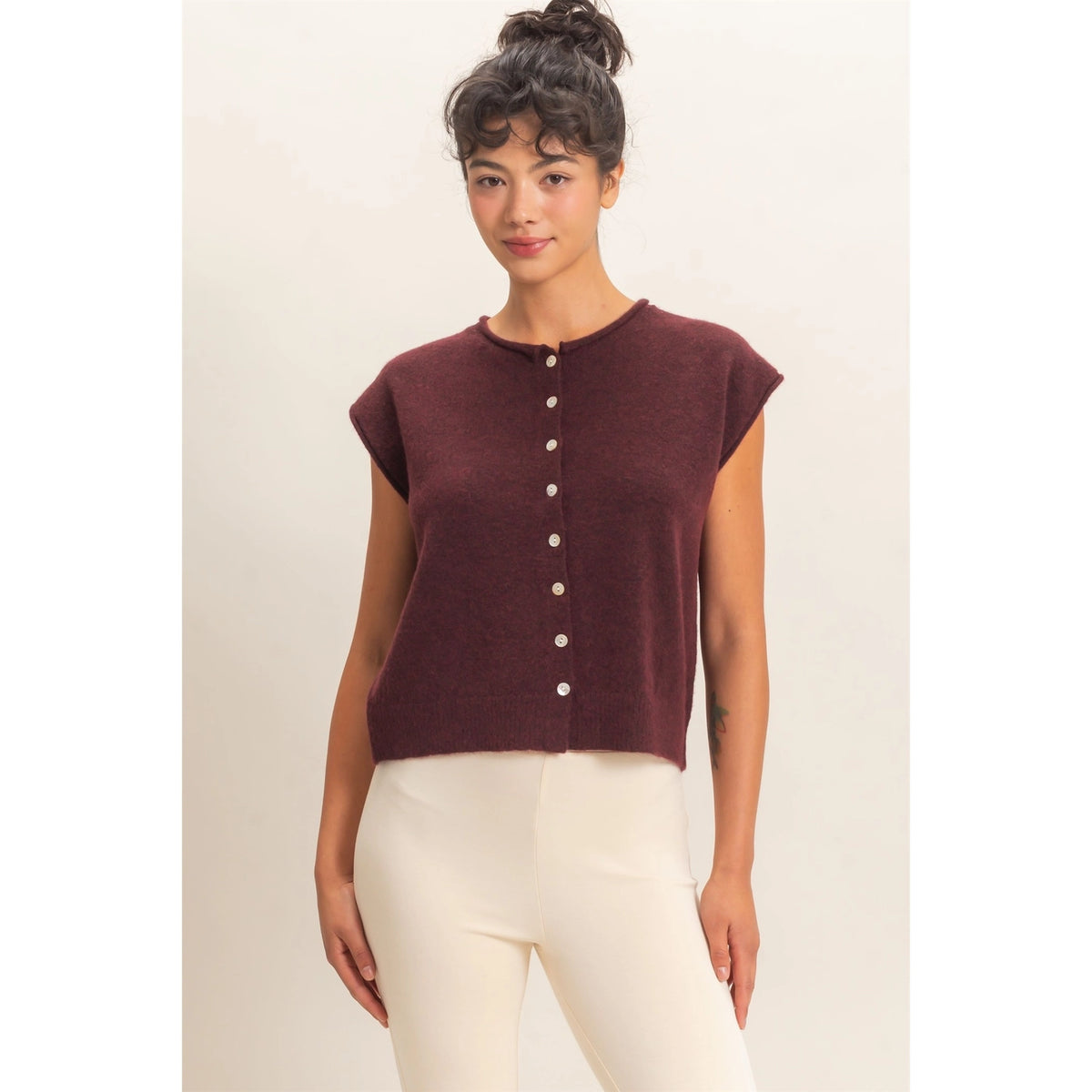 Hollie Rolled Edge Sweater Vest
