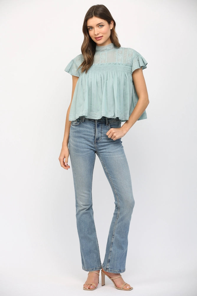 Ruffled Bow Top