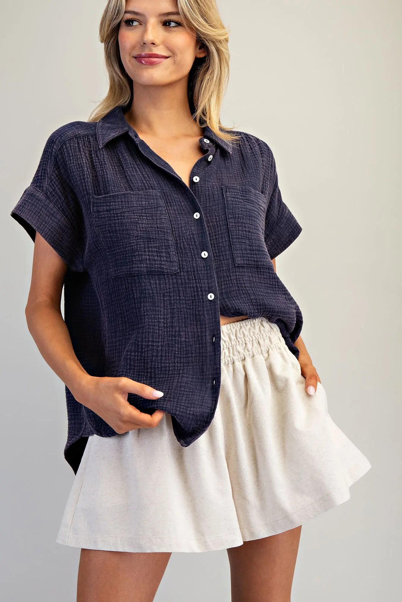 Multi Elastic Waist Shorts