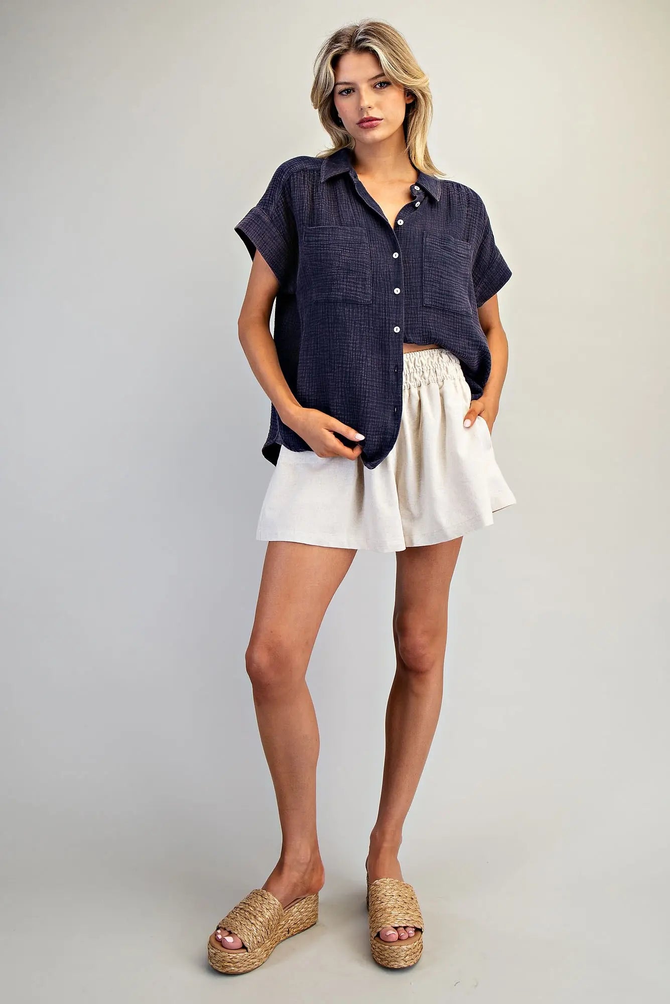 Multi Elastic Waist Shorts