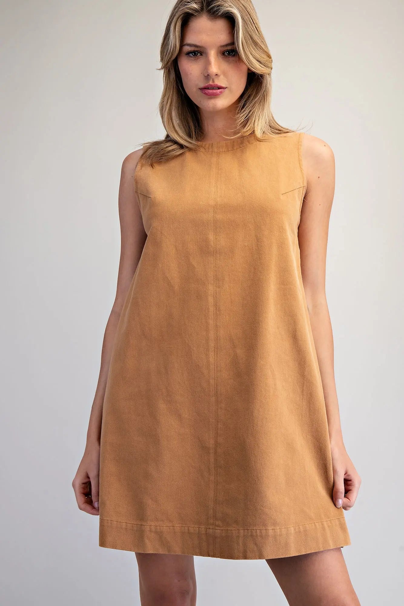 Sleeveless Back Zip Mini Dress