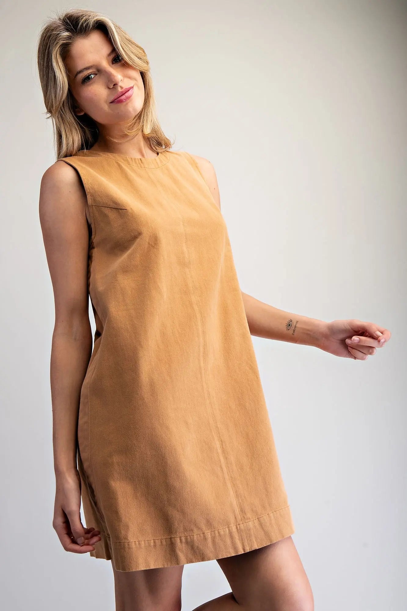 Sleeveless Back Zip Mini Dress