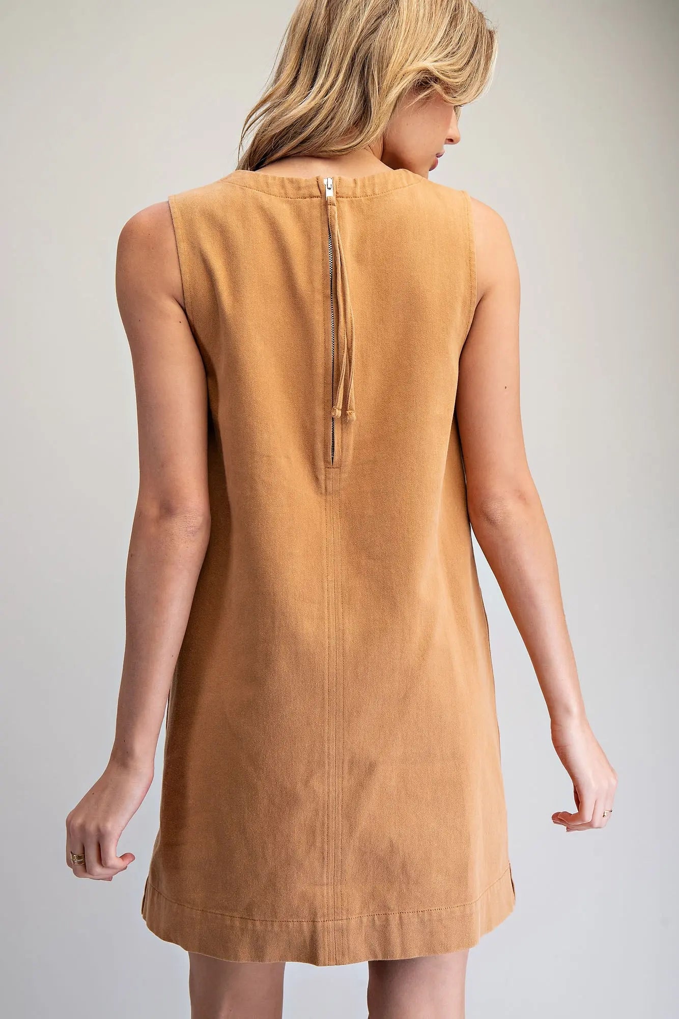 Sleeveless Back Zip Mini Dress