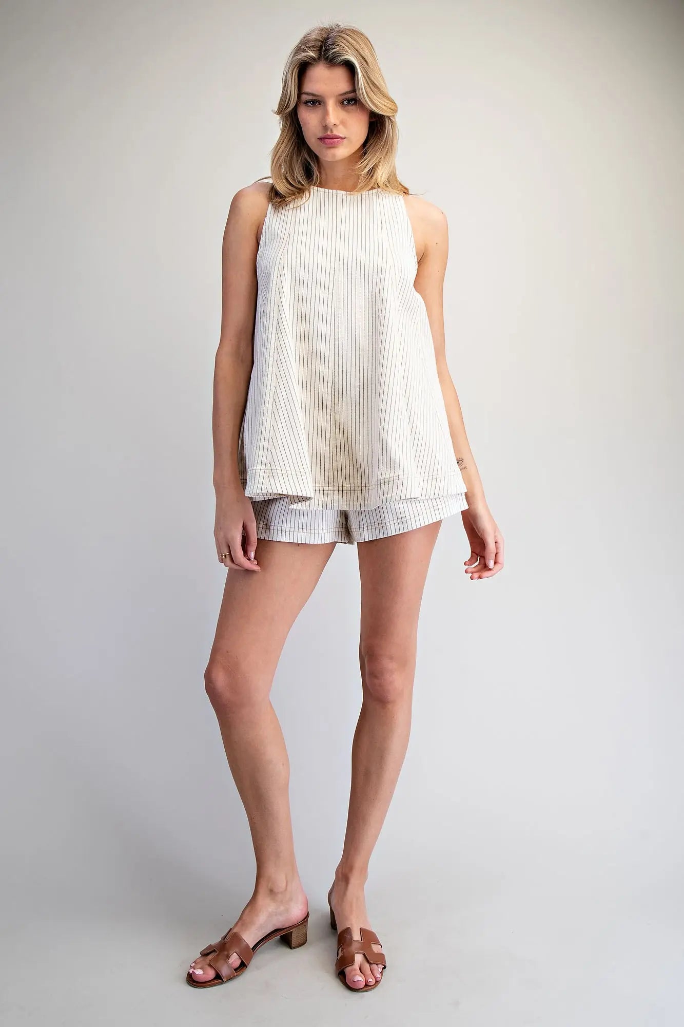 Mineral Washed Striped Swing Top