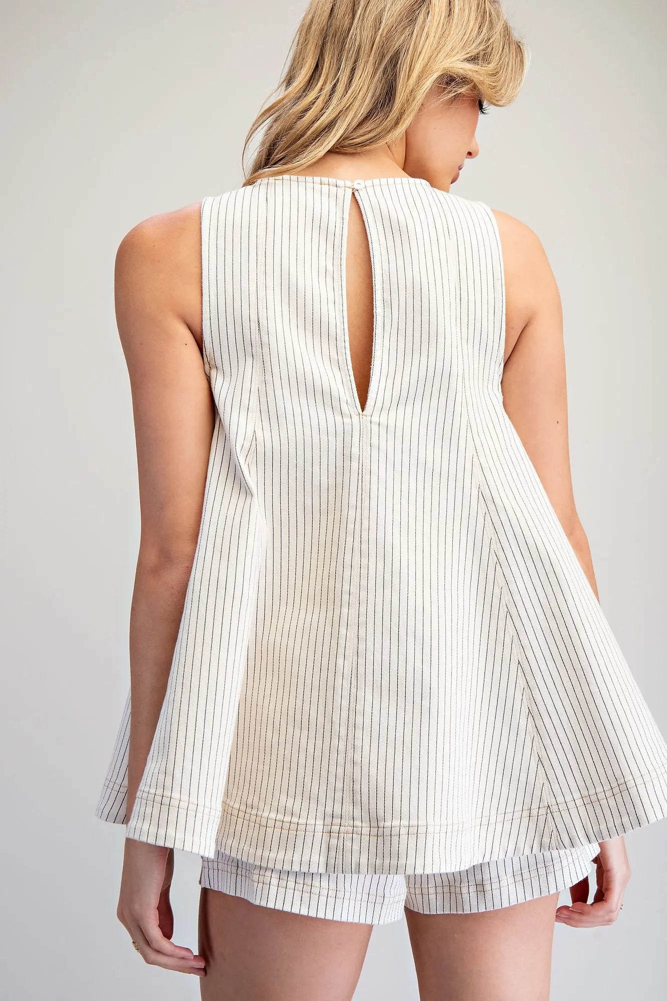 Mineral Washed Striped Swing Top
