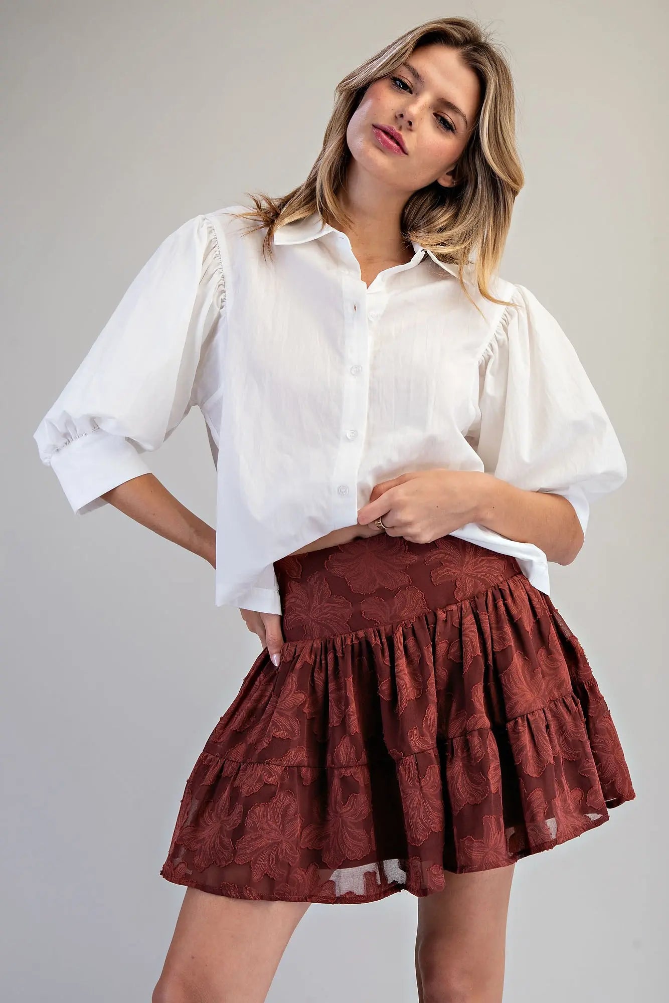 Floral Smocked Mini Skirt