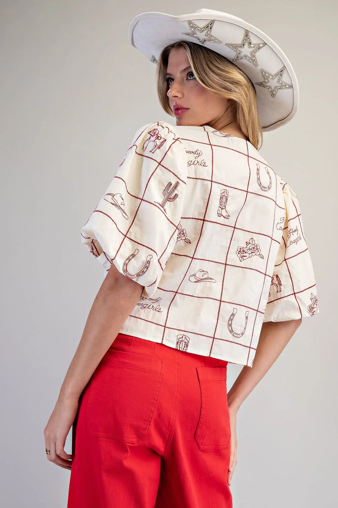 Western Front Tie Blouse