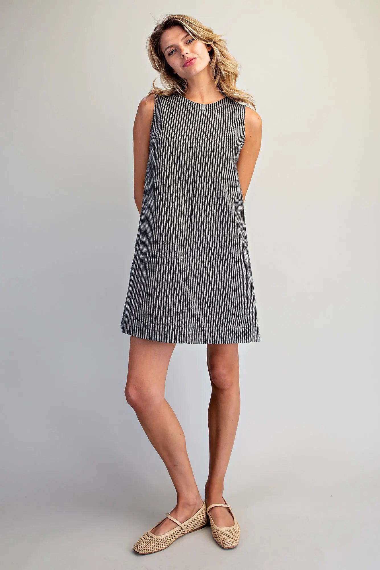 Sleeveless Back Zip Mini Dress