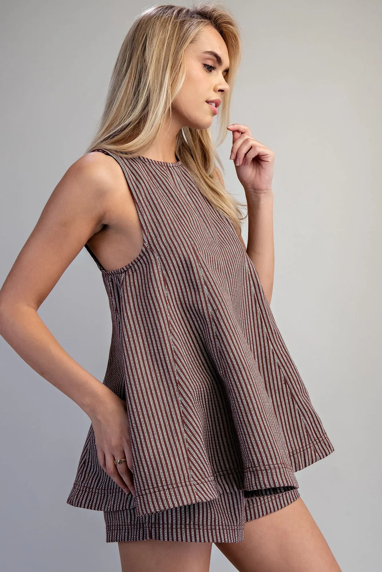 Mineral Washed Striped Swing Top