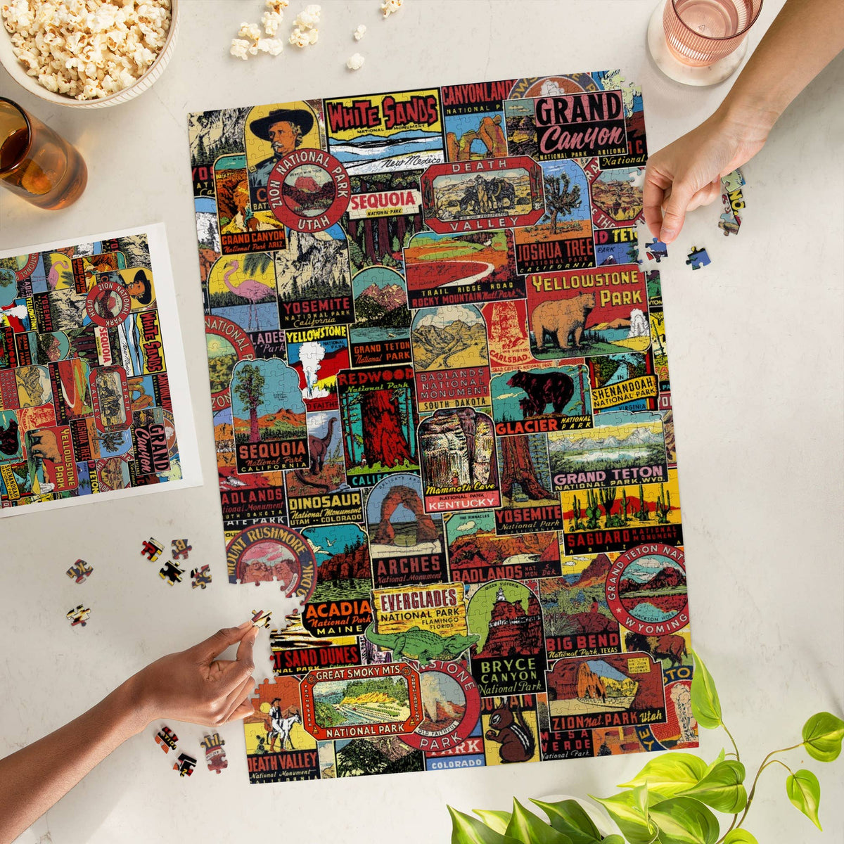 1000 PIECE PUZZLE Vintage Park Sticker Collage