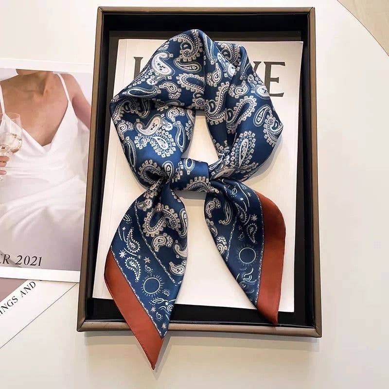 Silk Scarf 70x70 paisley pattern
