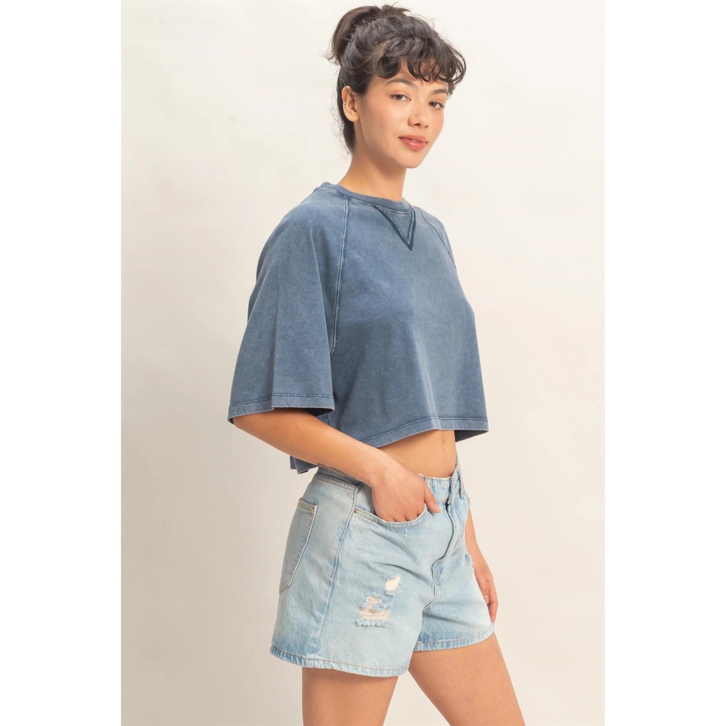 Mineral Washed Cropped Tee