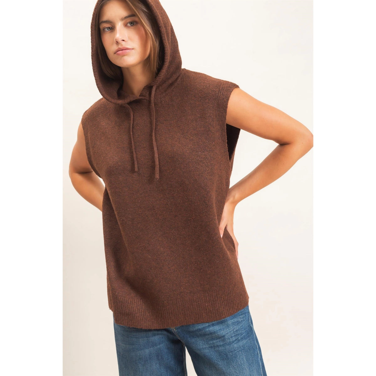 Jenna Sleeveless Hoodie Sweater